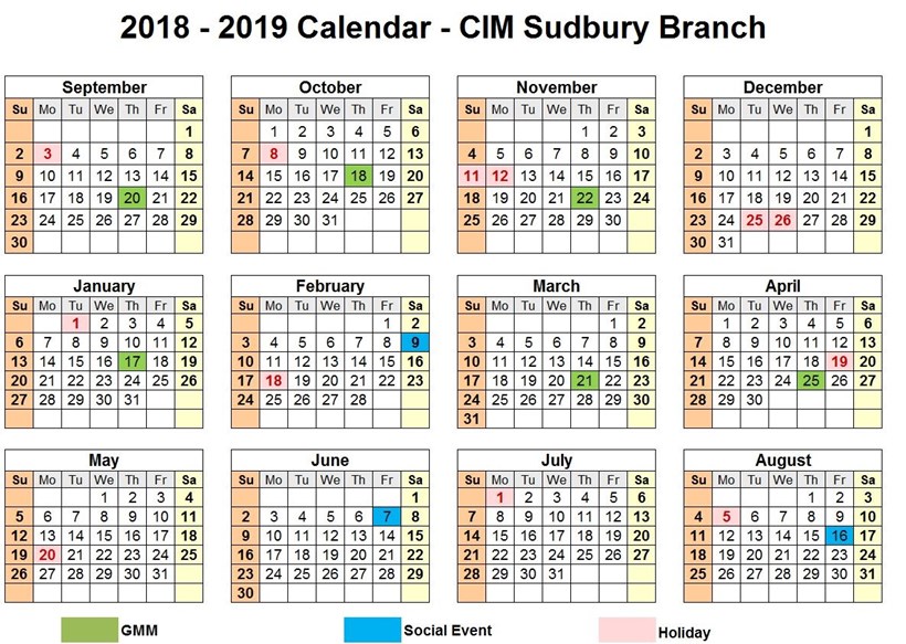 Event Calendar | CIM Sudbury Branch